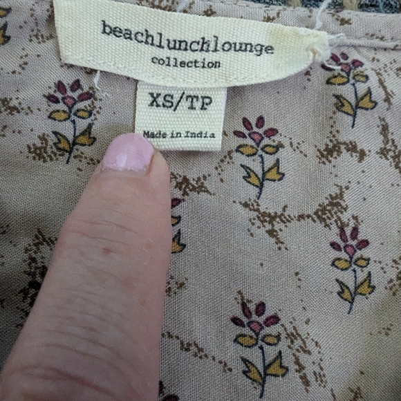 Beachlunchlounge Patterned Sleeveless Dress Size XS Gunny Sack Style Pullover Vn - Picture 5 of 7